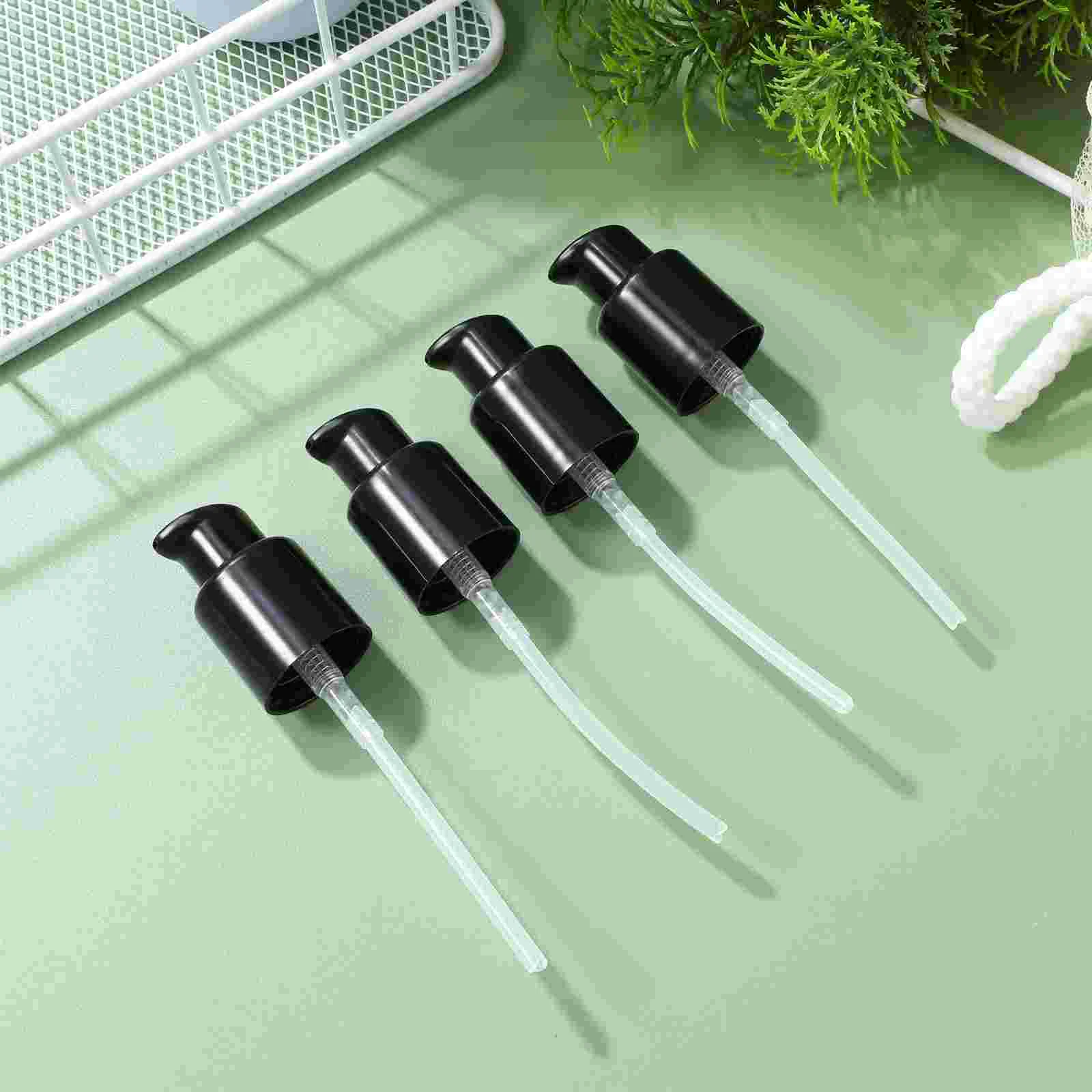 4 Pcs Pump Nozzle For Bottle Plastic Lotion Head Syrup Replacement Dispenser Black Pp Travel Hand