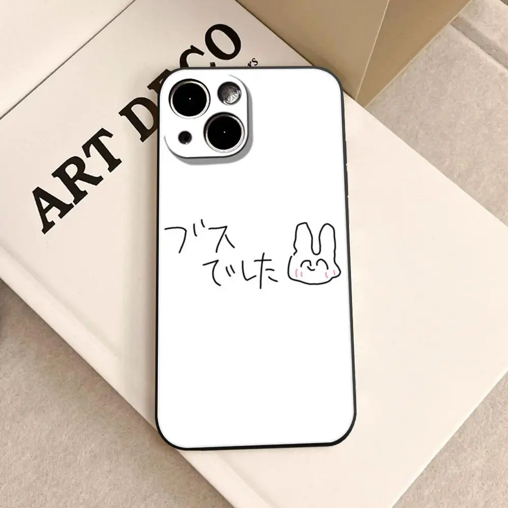 Cute Cartoon Rabbit Phone Case FOR IPhone 15 pro max 14 11 12 Pro 15 16 Plus 13 Pro MAX XR XS Black Soft Covers