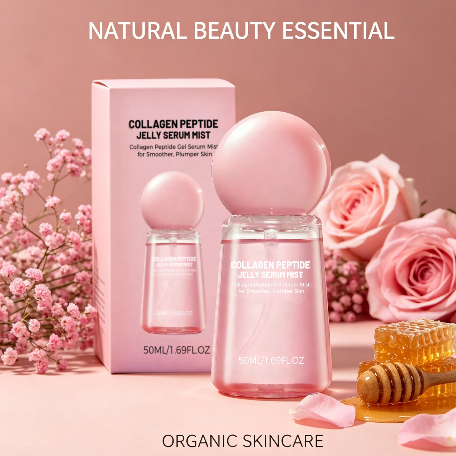 Collagen Peptide Jelly Serum Mist Hydrating Facial Spray Deep Moisturizing Nourish Skin Smooth Brighten Firm Skincare Treatment