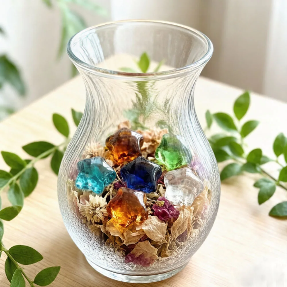 6-30Pcs Dia 30mm Six colored star glass beads Festival decoration fish tank vase decoration Handmade Accessories