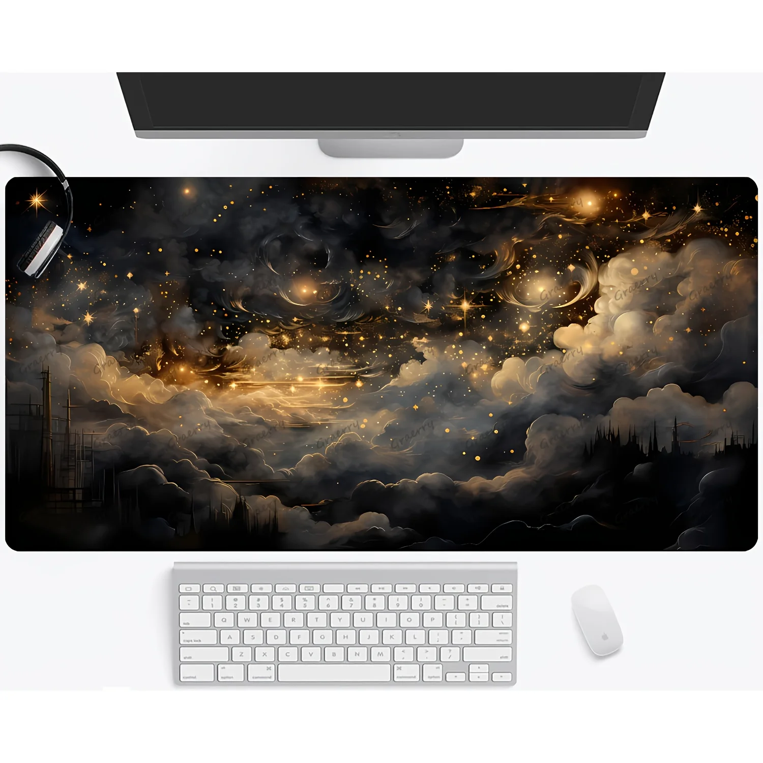 

Wide Computer Mouse Pad precision cloth glide desk grip rubber base for work study computer desk setup ideal desk pad for gaming