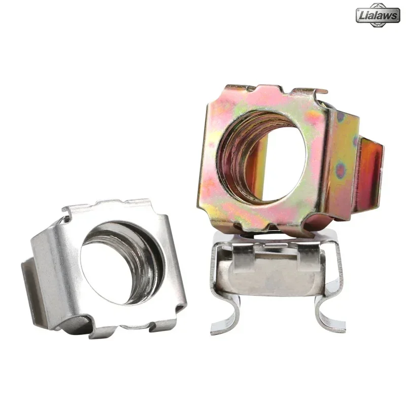 M4~M12 Color Zinc/Nickel/304 Stainless Steel Quartet Floating Nuts Cassette Elastic Enclosure Card Cage Nut Square Snap-In Nut