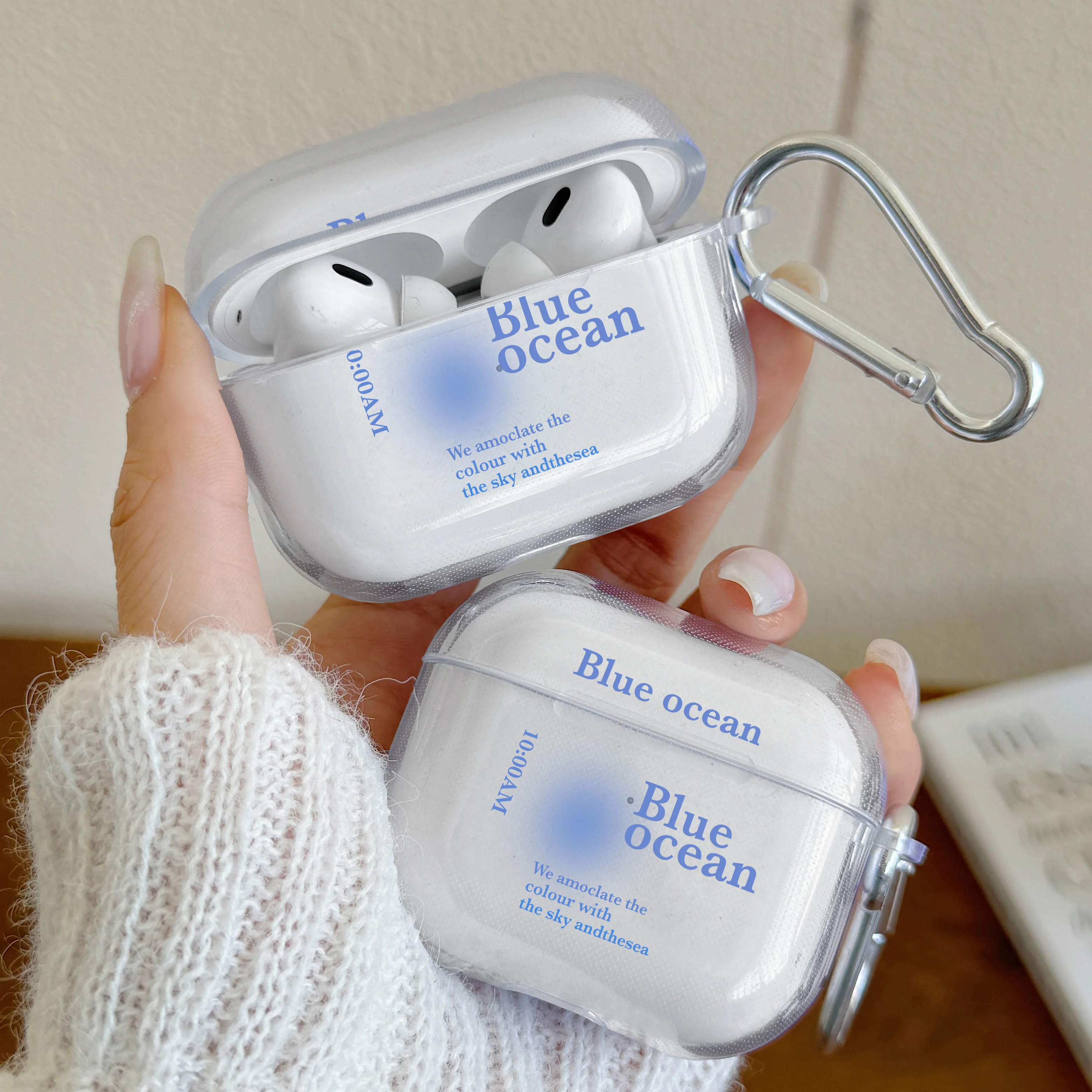 Creative Music Face Graffiti TPU For Airpods 3/4 Earphone Protective Cover For Airpods Pro/Pro2 With Keychain Protector Cover