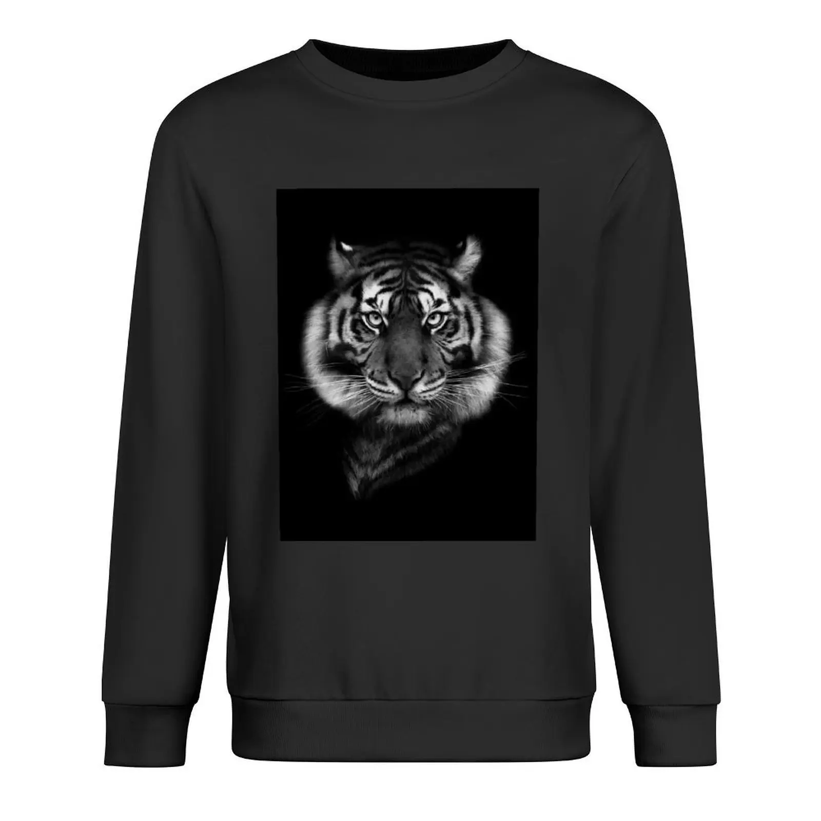 

Black and white tiger head on black background Pullover men clothing men's coat mens clothing aesthetic clothing sweatshirts
