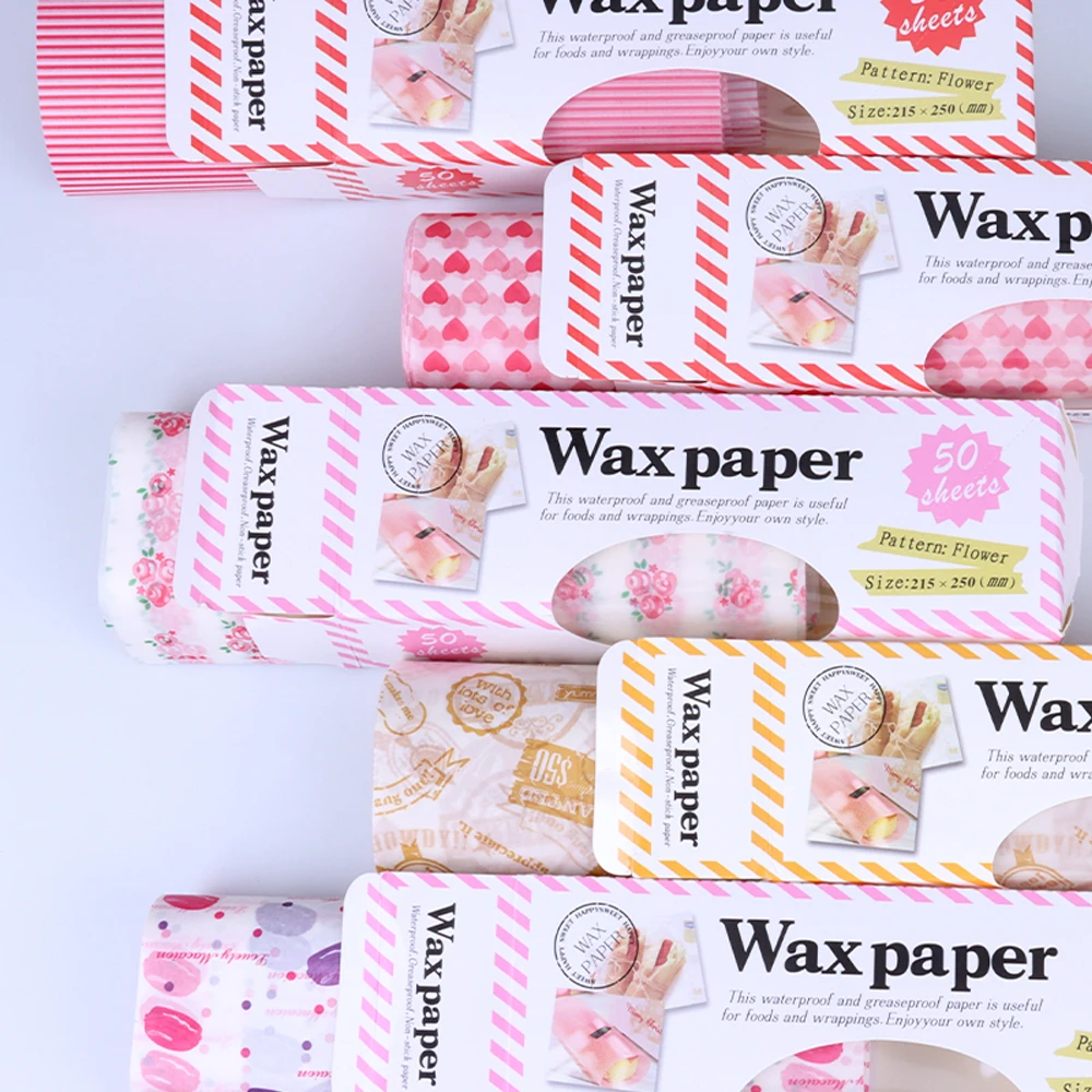 

50Pcs/Lot Wax Paper Food Wrappers Food Grade Greaseproof Paper for Bread Sandwich Burger Fries Oilpaper Wrapping