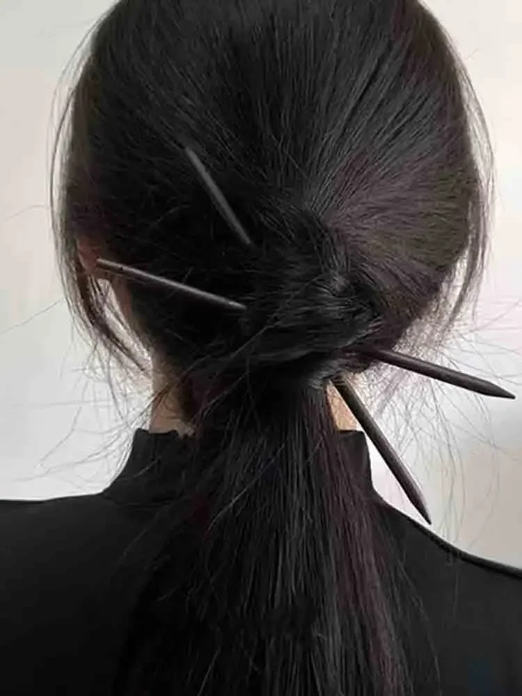 Vintage Black Wooden Hair Sticks Artist Updo Insert Tapered Hairside Hairpins Chignon HairpinChopstick Ponytail Holder Headwear