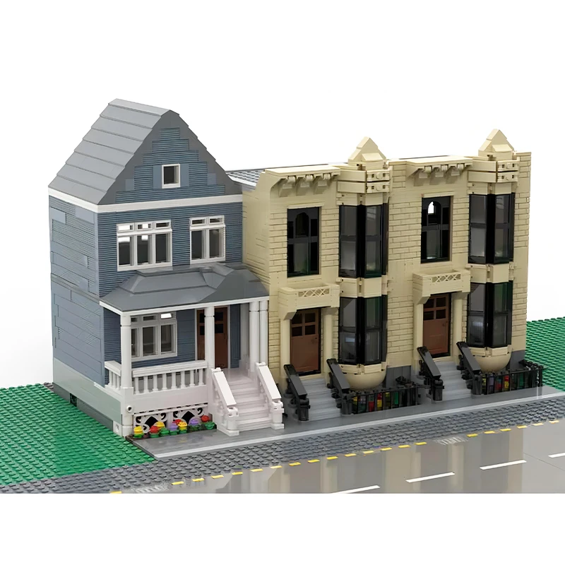 MOC Urban Street View Modular House Architecture Sets Creative Building Blocks Model DIY Technology Bricks Toys Kid's Xmas Gifts