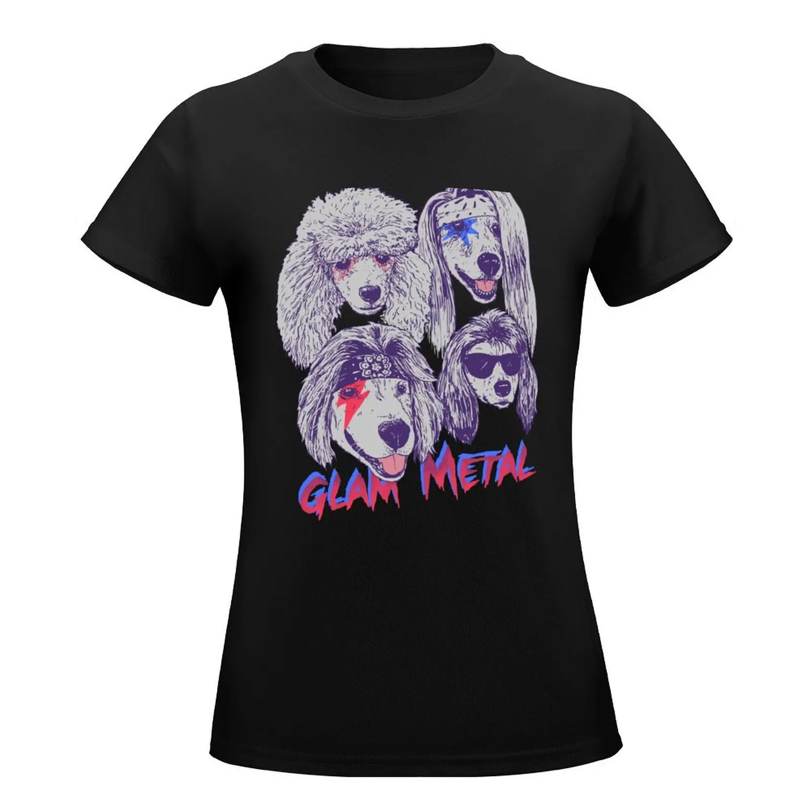 Glam Metal T-Shirt summer clothes korean fashion Blouse t shirt Women