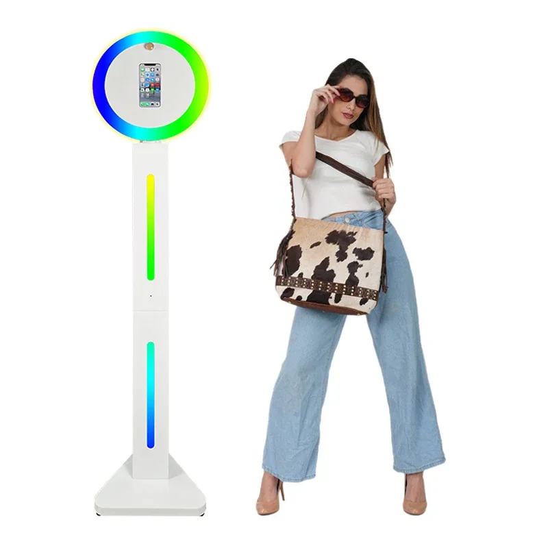 Photo Booth for iPhone RGB Controller 14in Bluetooth Music Selfie Machine Shell With LED Ring Light for party wedding events