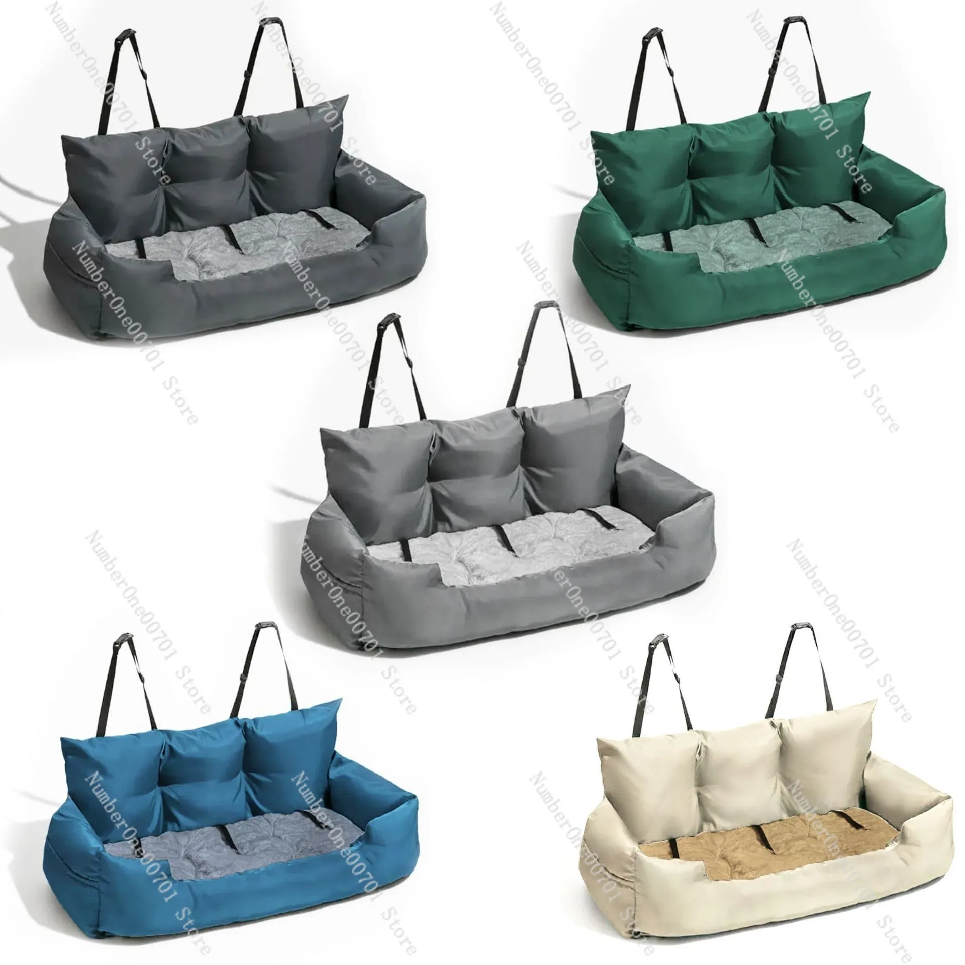Waterproof Dog Car Seat for Large Breeds, Non-Slip & Scratch Proof with Removable Pad