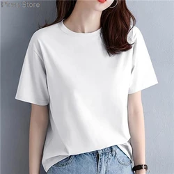 100%cotton Multicolor Color Tee Women M-2XL Harajuku White Women's T-shirt Female O-Neck Summer Top Basic Tshirt Dropshipping