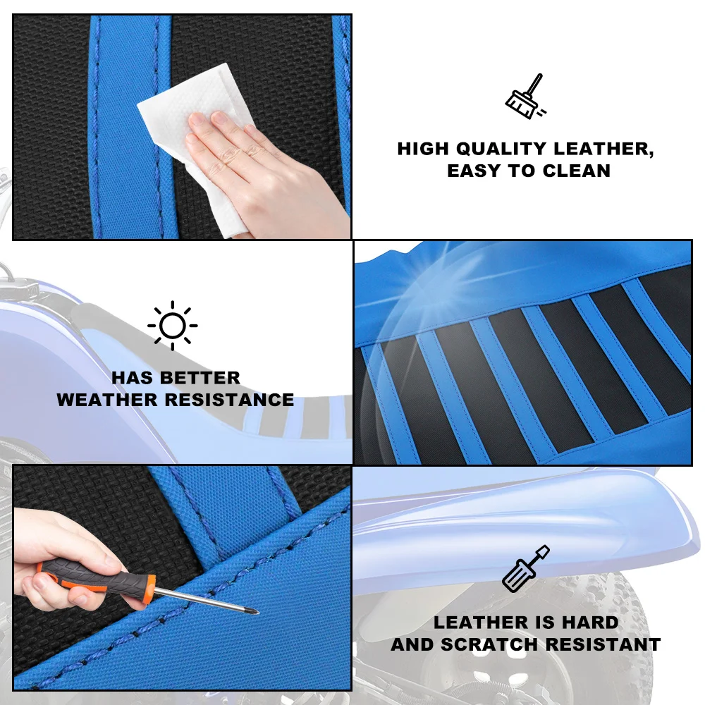 غطاء مقعد غير قابل للانزلاق للدراجات النارية لياماها رابتور 660 رابتور 660R 2001 2002 2003 2004 2005 غطاء مقعد مضلع من الجلد PVC