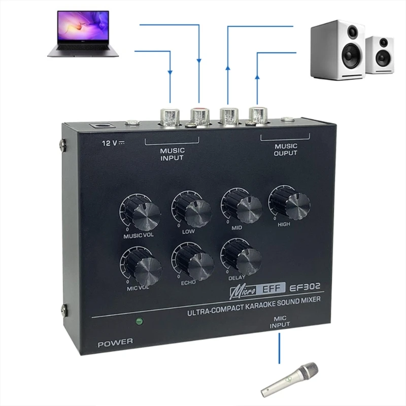 Consolas mezcladoras de sonido portátiles, mezclador de sonido con reverberaciones para el hogar, ordenador, karaoke, mezcla para entusiastas de la música