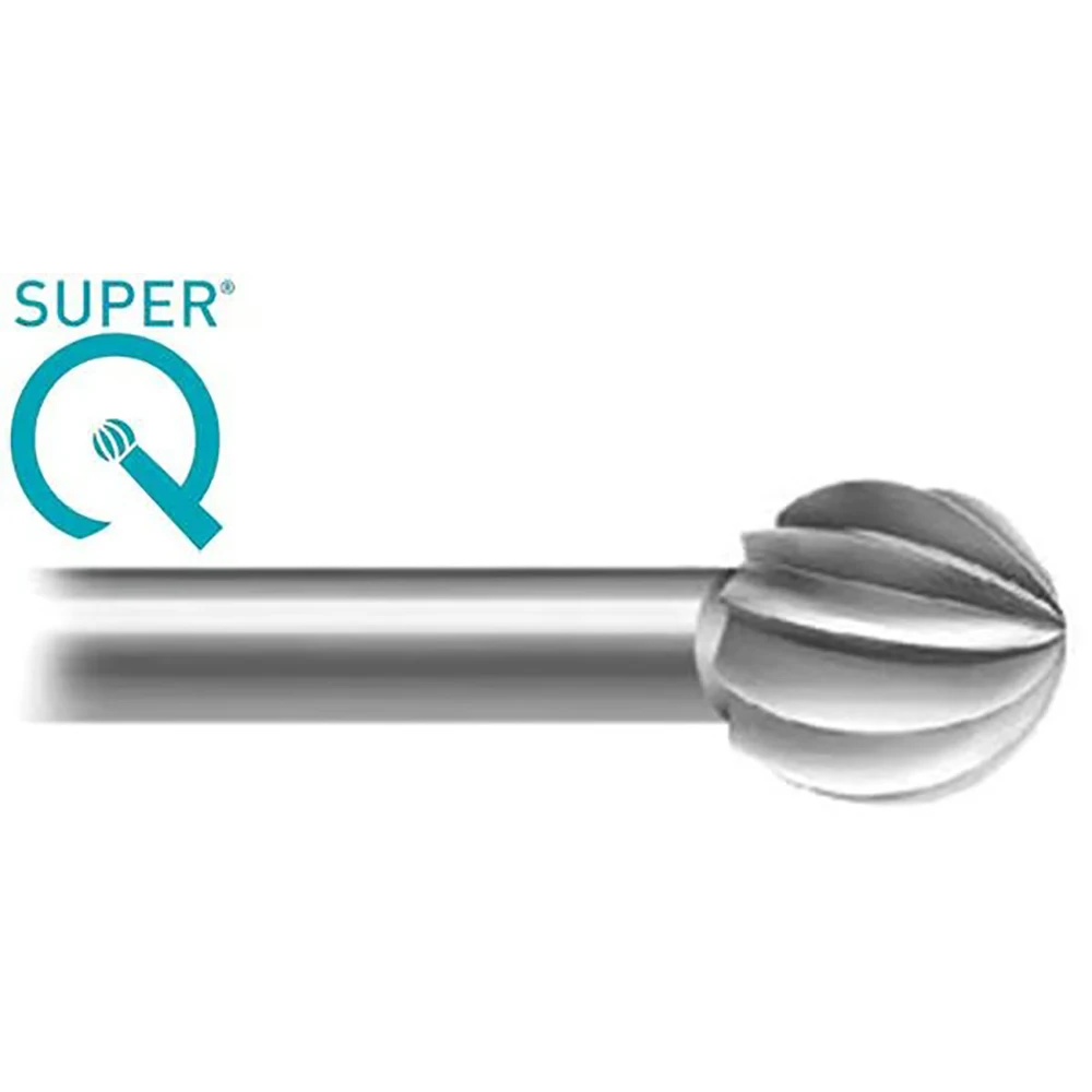 SUPER Q 23 Jewelry Round Bur Hardened Tool Steel Goldsmith Ball Bur AntiClog for Gem Seat Making Metal Carving