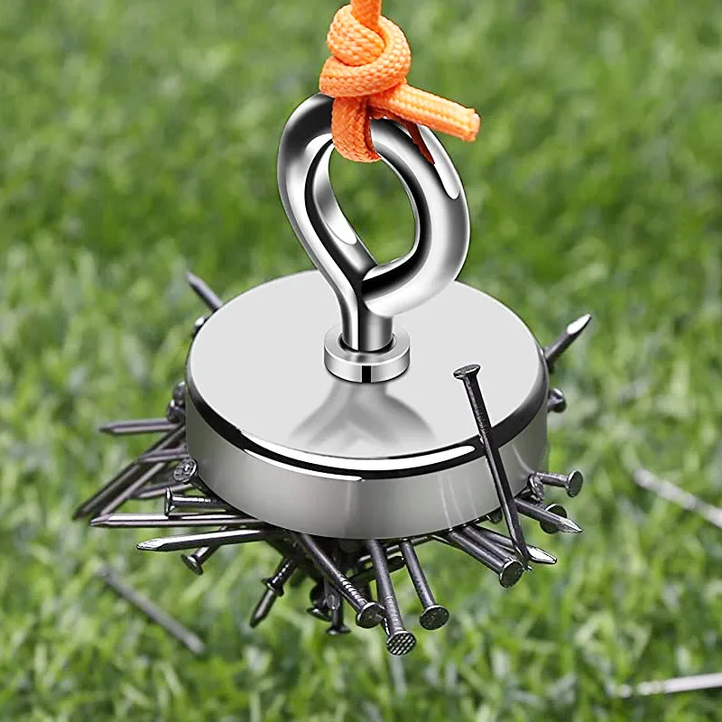 10Pcs Neodymium Magnet Rare Earth Magnetic Hooks with Countersunk Hole Super Powerful Magnetic Sea Fishing Magnet Searcher