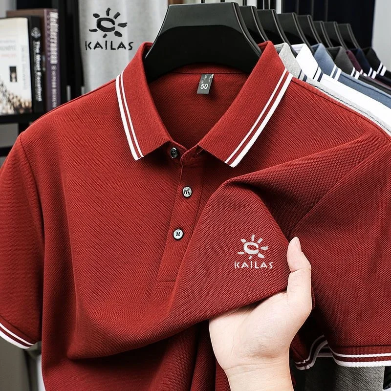 

New men's high-quality embroidered logo short sleeved polo shirt for summer fashion, business leisure, breathable and cool top
