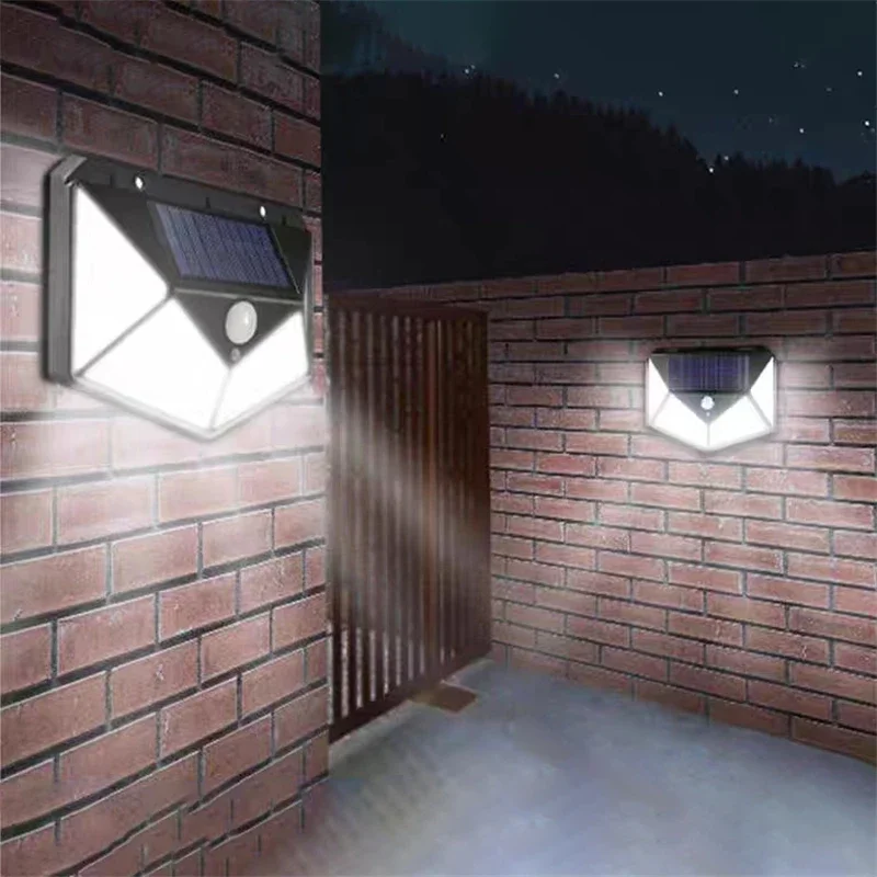 1/2/4 PIÈCES Nouvelles Lampes Solaires Applique Extérieure PIR Capteur De Mouvement 100LED Solaire Alimenté Lumière Du Soleil Réverbère pour Jardin Cour
