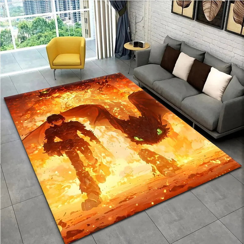 Hidden World How To T-train Movie Y-your D-dragon Carpet Rug for Bedroom Living Room Sofa Home Game Area Rug Non-slip Floor Mat