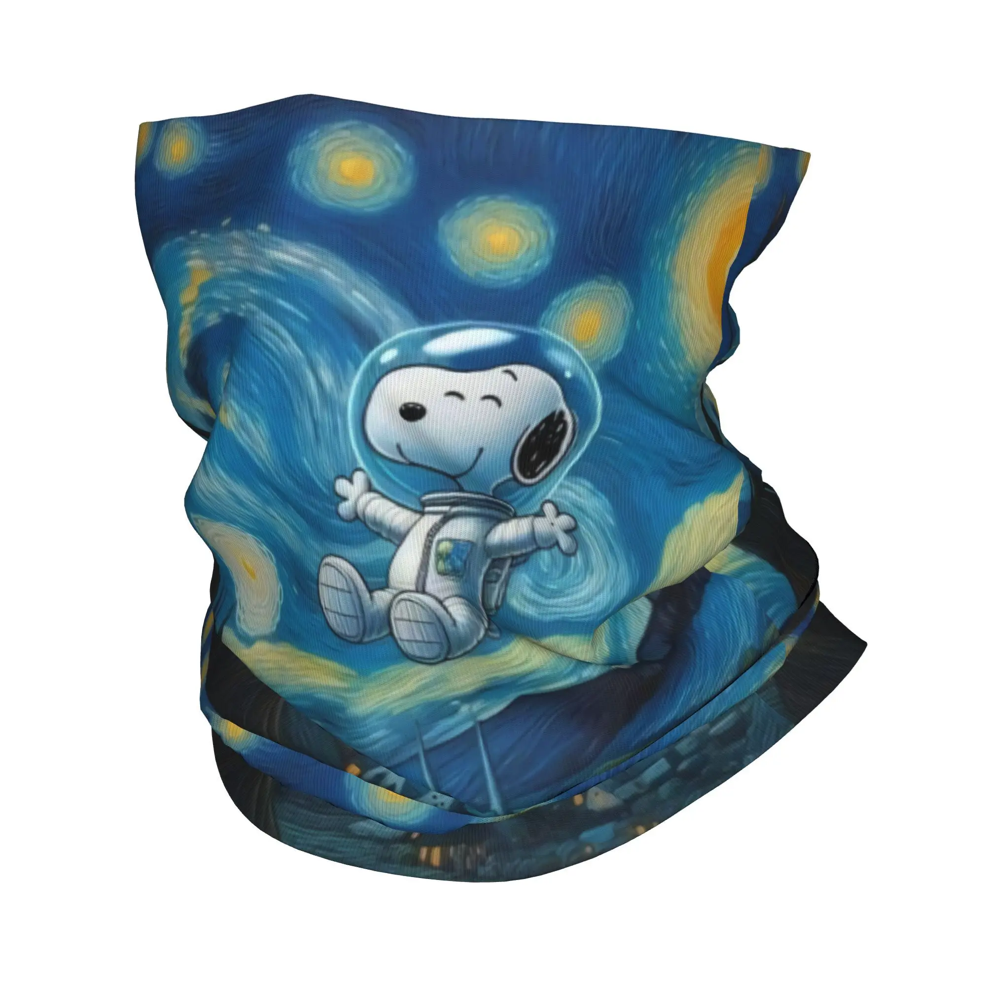 Custom S-Snoopys The Starry Night Bandana Neck Warmer Women Men Winter Hiking Ski Scarf Gaiter  Face Cover