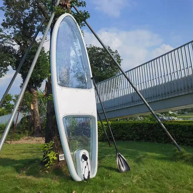 

Segmented standing surf board type pulp board outdoor sports goods transparent crystal paddle board set