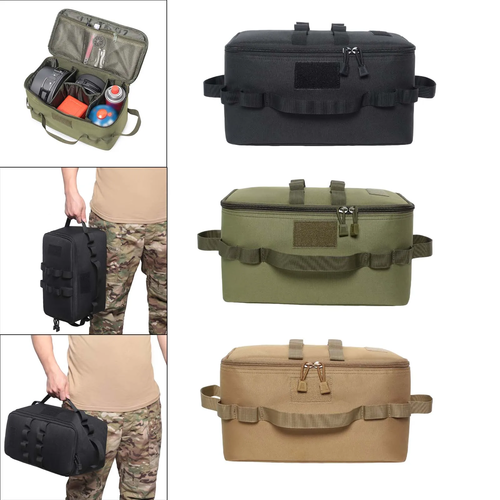 Imagem -03 - Outdoor Camping Gás Tank Storage Bolsa Grande Capacidade Ground Nail Tool Bolsa Canister Piquenique Panelas Utensílios Kit Organizer