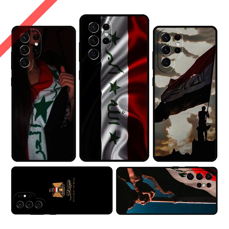 Iraqi Iraq Flag Phone Case For Samsung Galaxy S20 FE S21 S10 S23 Plus S24 S22 Ultra Coque Note20 Note10 S9 S8 Cover Capa