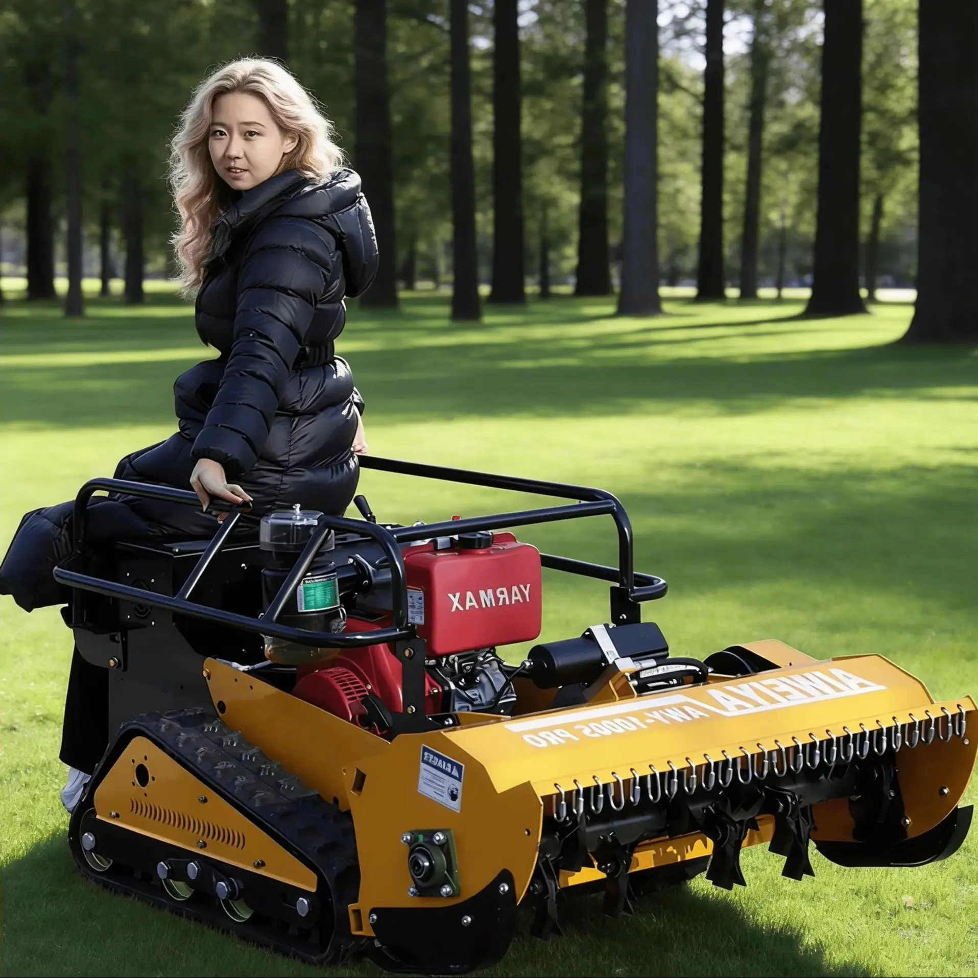 

Customized small crawler-type lawn mower, remote-controlled all-terrain self-propelled blade-throwing flail mower