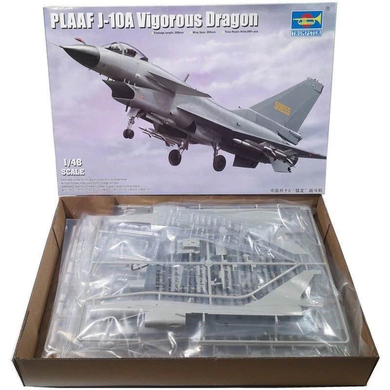 

Trumpeter 02841 1/48 PLAAF J10 J0A Vigorous Fighter Aircraft Plane Plastic Assembly Model Building Kit Military Toy Gift