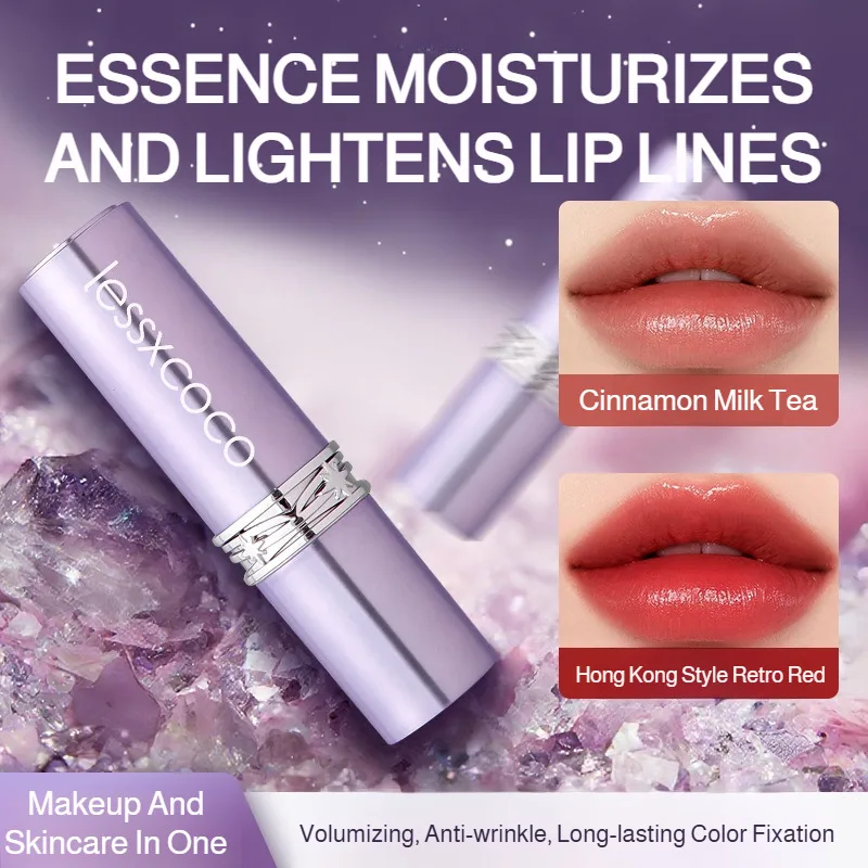 WrinkleReducing Lip Care Lipstick/Hydrating NonTransfer Lip Gloss/LongLasting Color For Daily Use/Adults Women/AntiAging