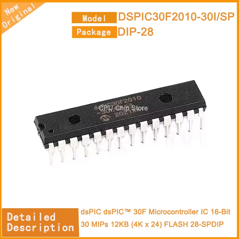 

5Pcs/Lot New Original DSPIC30F2010-30I/SP DSPIC30F2010 dsPIC dsPIC™ 30F Microcontroller IC 16-Bit 30 MIPs 12KB (4K x 24) FLAS