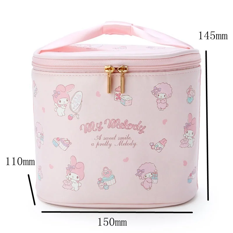 Sanrio Cosmetic Bag Hello Kitty Make Up Case Melody Cinnamoroll Little Twin Stars Portable Storage Box Lipstick Bag Makeup Pouch