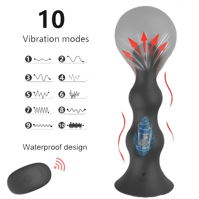 Anal Prostate Inflatable Butt Plug Male Massager Vibrator Huge Expansion Vagina Sex Toy Men Women Masturbation Orgasm