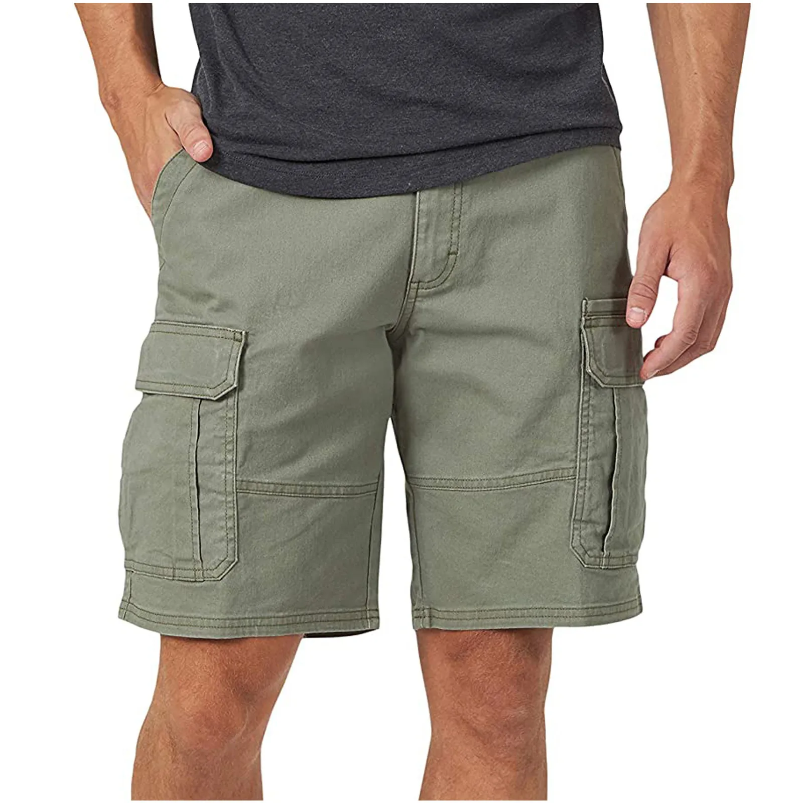 Men Cargo Shorts Multi Pocket Pants New Summer Male Casual Tool Shorts High Quality Man Solid Color Loose Cargo Pants