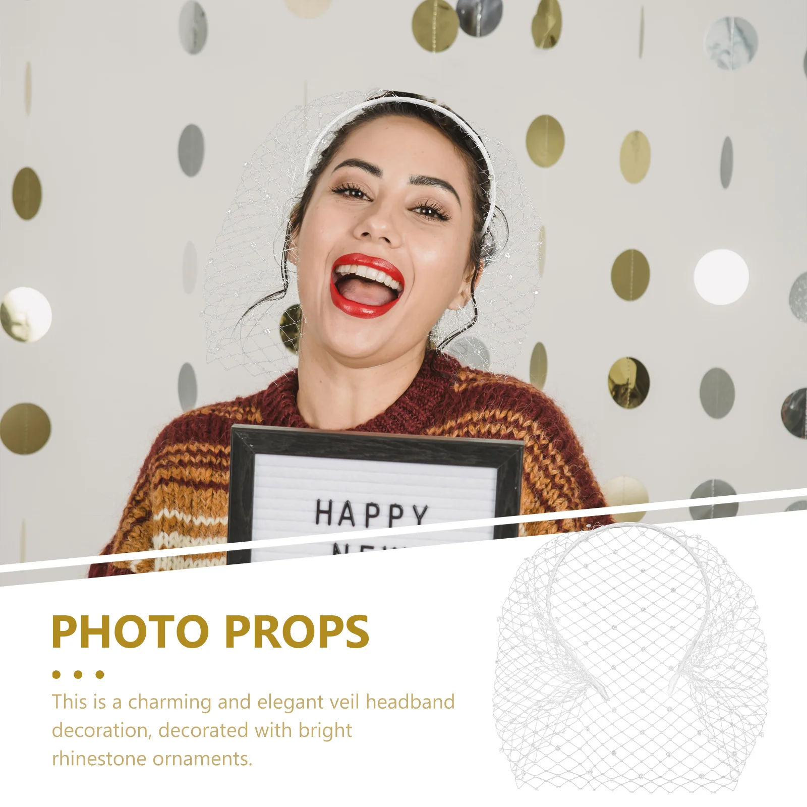 

1Pcs Rhinestone Veil Headband Bridal Headdress Wedding Mesh Hair Band Elegant Party Hair Accessory Woman Veil Headwear