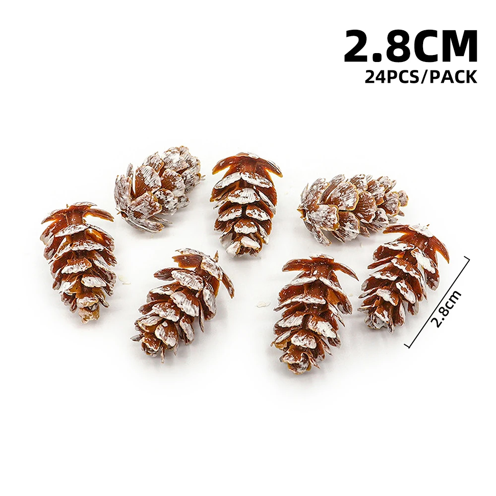 24 Stück künstliche Pflanzen, künstlicher Tannenzapfen, Weihnachtsbaum, hängende Girlande, Anhänger für Festival, Hochzeit, Party, Zuhause, Geschenk, Navidad Natal – Detail 8