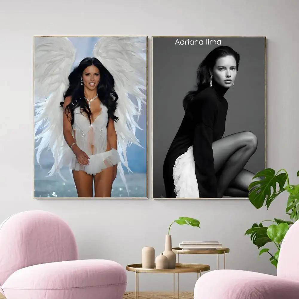 Supermofrls Adriana Lima Painting Calligraphy Canvas Poster Wall Art Aesthetic Home Decoration for Living Room