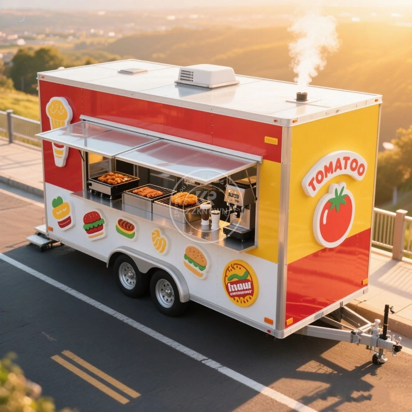

2025 Unpowered Mobile Coffee Trailer Food Vending Cart Food Car Custom Color Pull The Dining Cart for Sale