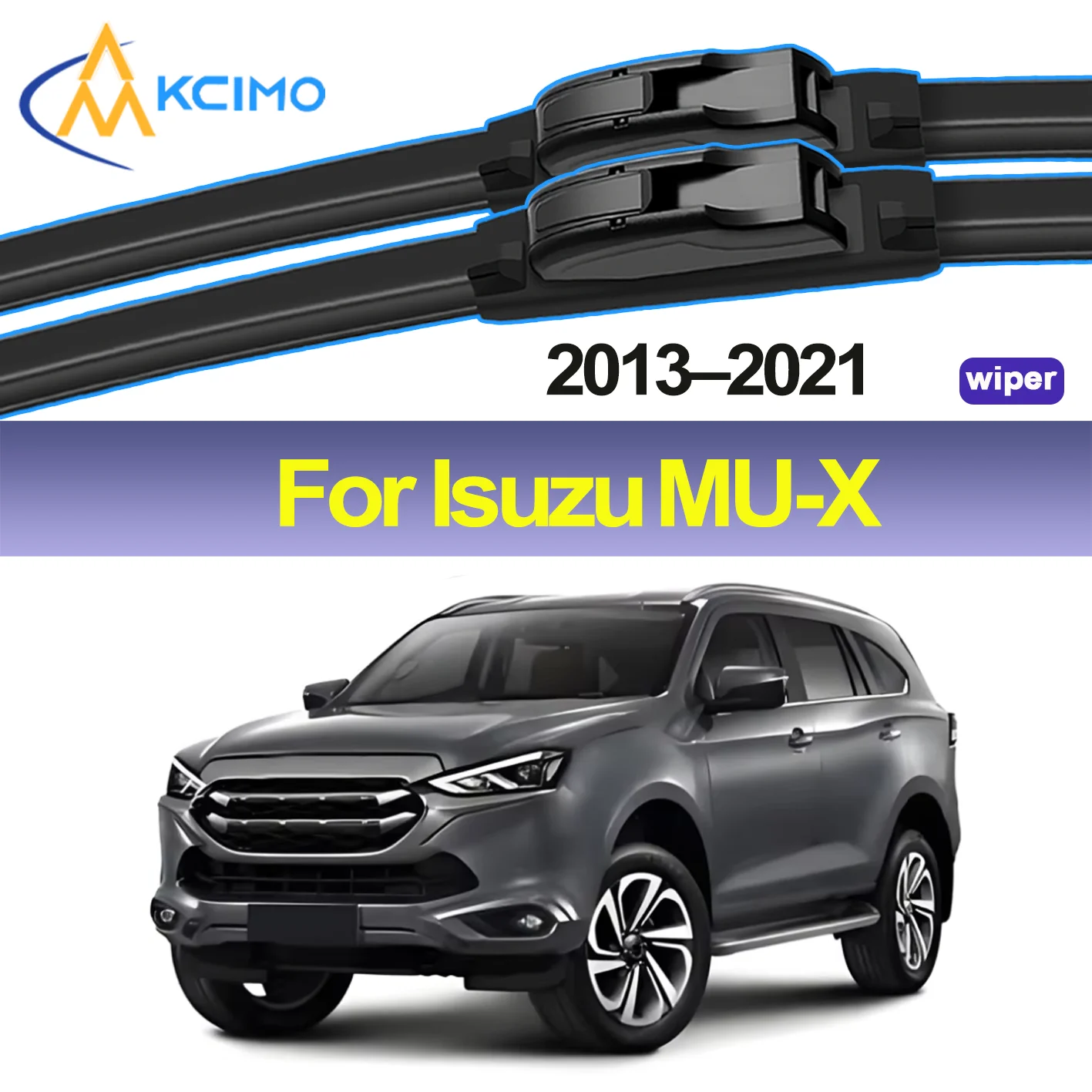

2pcs Quality Windscreen Silent Black Car Rain Brush Suitable for Isuzu MU-X RF 2013-2021 Front Windshield Auto Wipers Blade