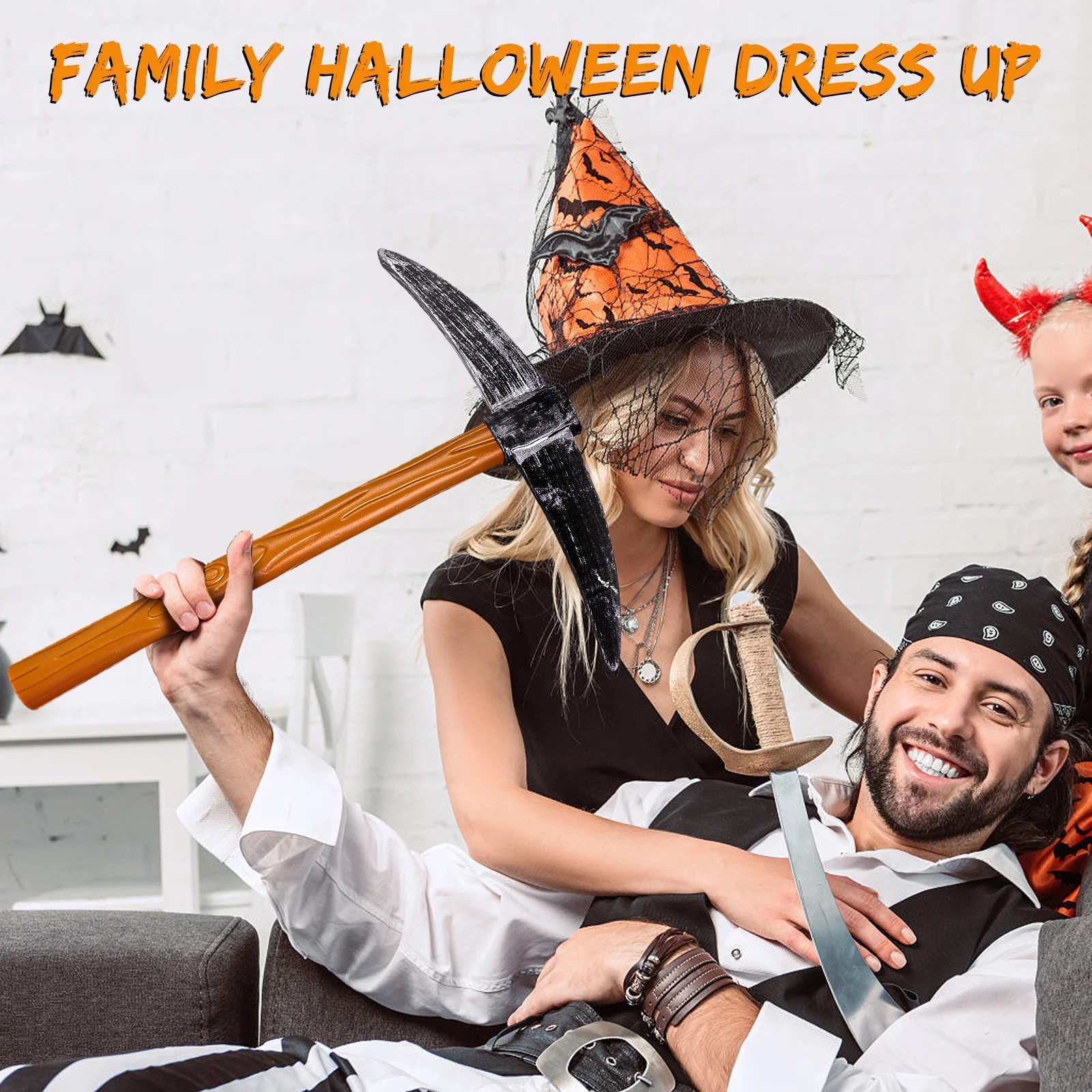 

3Pcs Simulation Pickaxe Prop Plastic Sponge Decorative Photo Booth Party Performance Supplies Performance Pickaxe