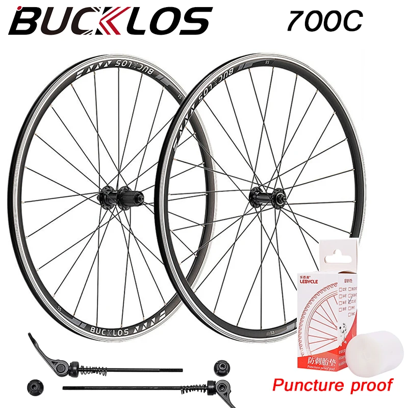 BUCKLOS 700C Bicycle Wheelset  Aluminum Alloy Road Bike Wheelset 700c Ultralight Front Rear Bike Wheel Rim 9*100mm 10*130mm