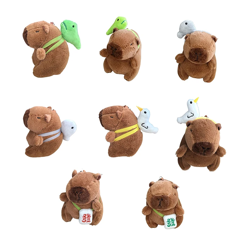 Weiche Angefüllte Puppe Rucksack Anhänger Capybara Plüsch Puppe Cartoon Schlüsselbund Anhänger Auto Tasche Schlüssel Ring Dekor Kind Geschenk Schlüsselbund