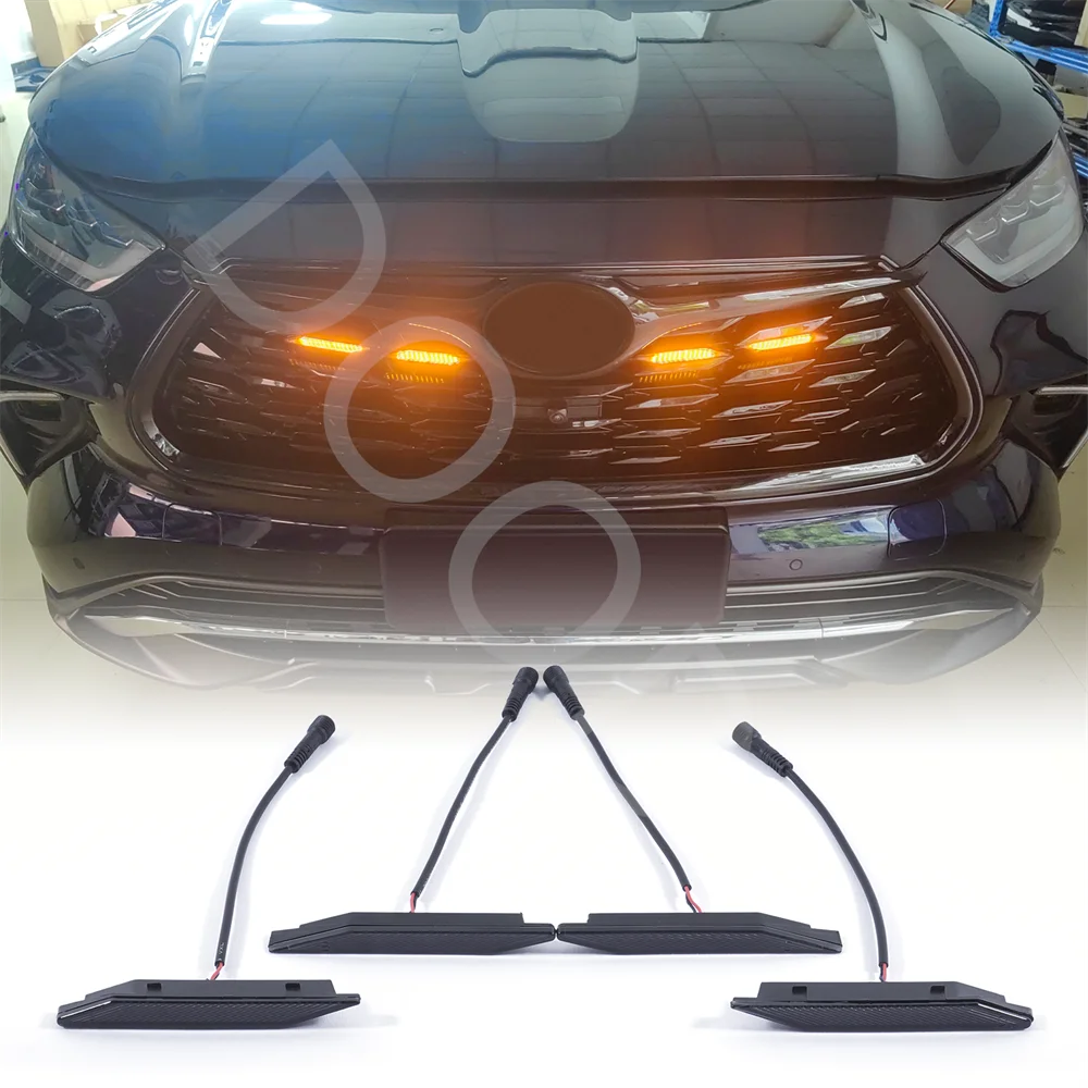 Led Signal Lights Fit For Highlander 2020 2021 2022 2023 2024 Front Grills Led Racing Grille Led Auto Accessoeis