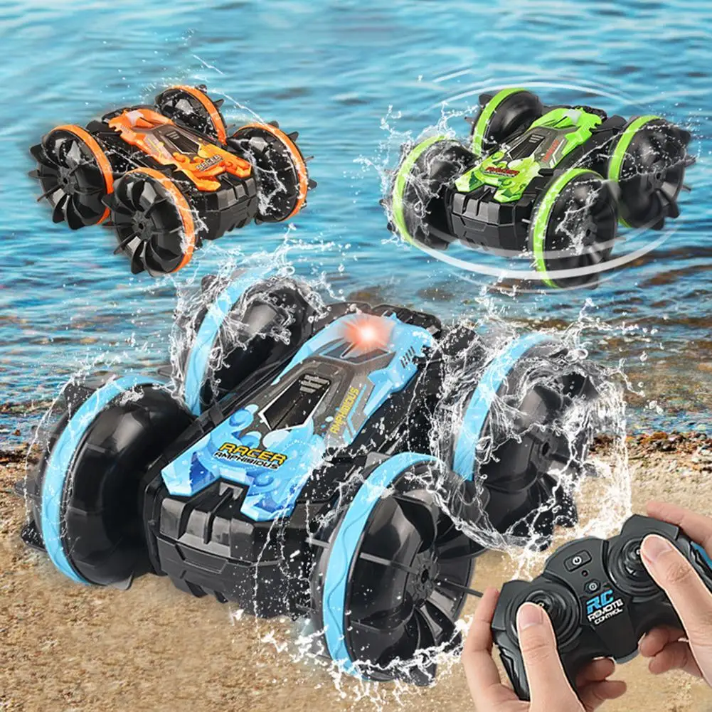 2.4g Amphibious Double-sided Stunt Remote Control Car 360-degree Rotation Charging Electric Vehicle Model Toy Children Gifts