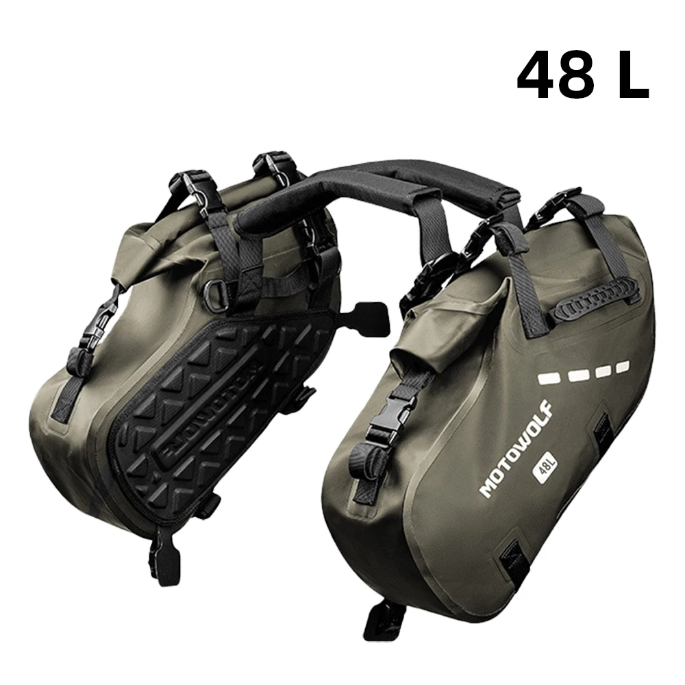 Waterdichte Motortas 18L 28L 48L Motorfiets Zadel Zijtas Grote Capaciteit Universal Fit Motorfiets Fietstas