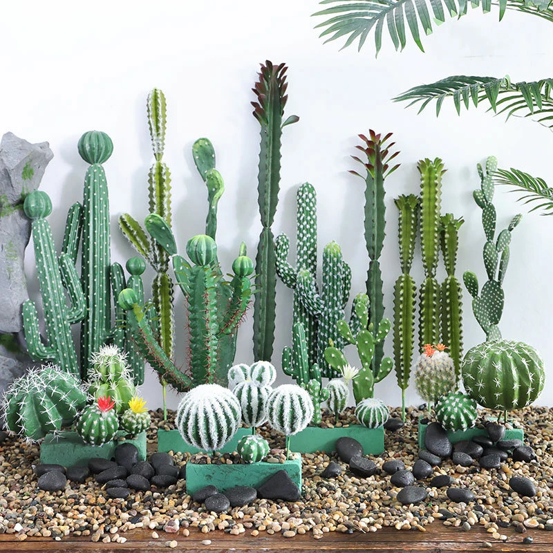 

Artificial Plant Mini Cactus Flocking, Meaty and Realistic Texture Home Decoration for Meeting Room Desktop Decoration