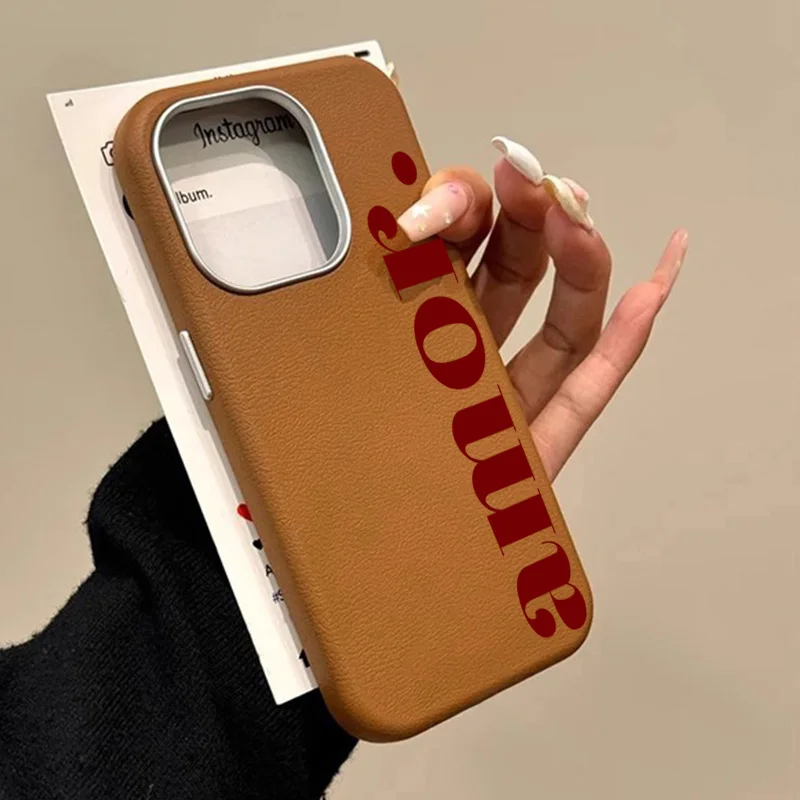 The Red Artistic Letter Lichee Pattern Phone Case For iPhone 18 17 16 Pro Max Air 15 14 13 12 11 XS X XR 7 8 Plus 16e Soft Cover
