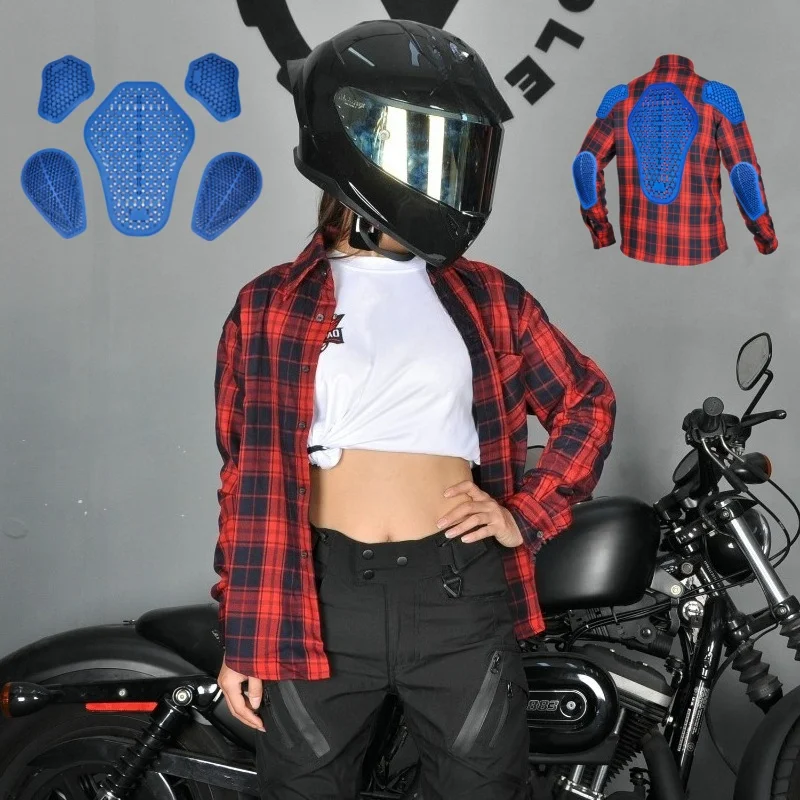 volero-four-season-motorcycle-jacket-men-women-casual-retro-checkered-shirt-anti-fall-riding-suit-ropa-moto-men-pants-바이커진