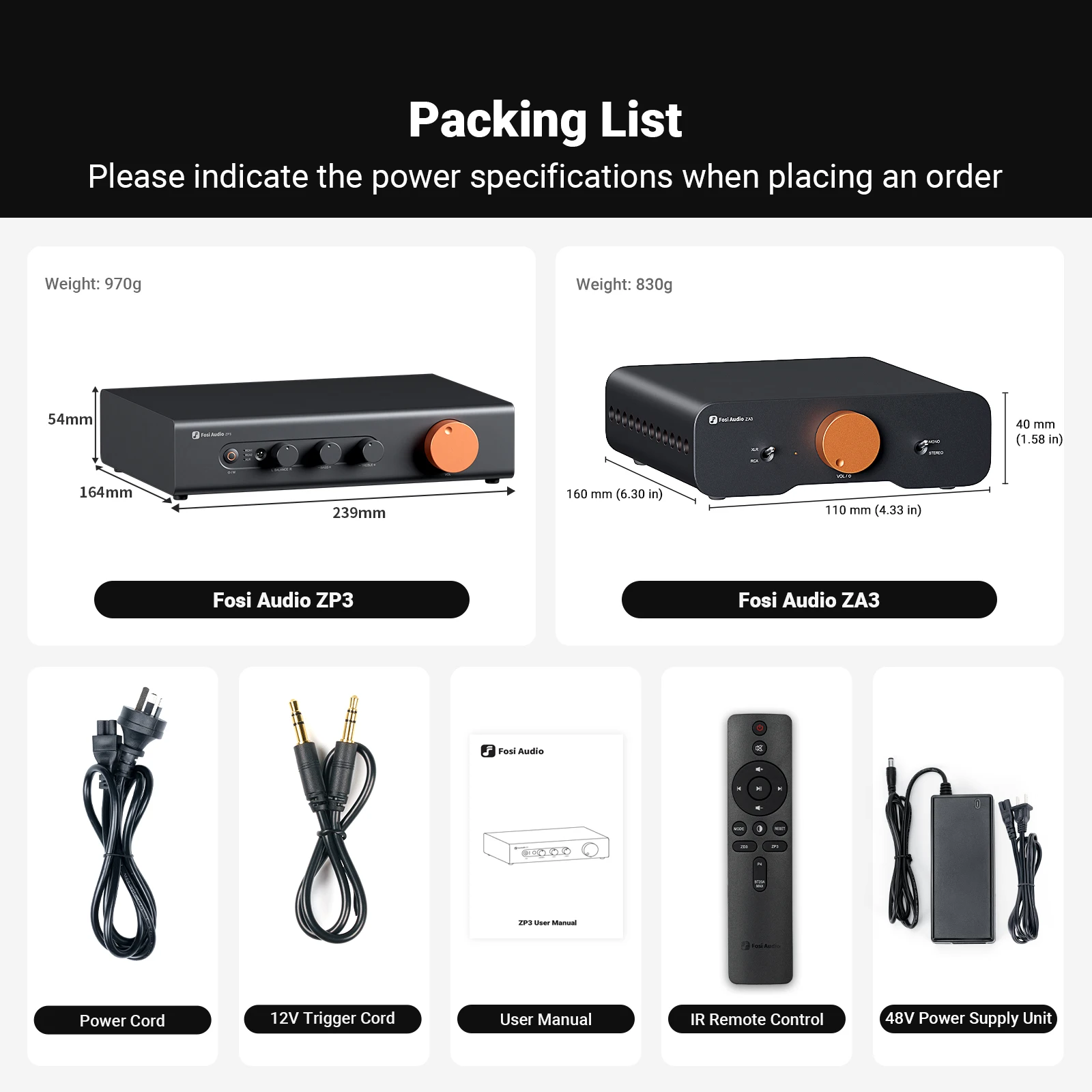 Fosi Audio ZP3 Voorversterker met 3-in/3-uit XLR/RCA/SUB OUT HiFi Voorversterker met HPF High Pass Filter Toonregeling