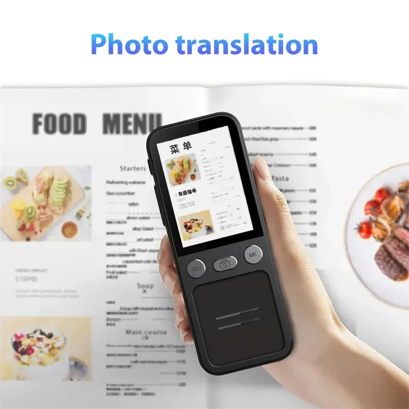 T16 AI Voice Real Time Translator Machine 138 Multi Online Languages Voice-Record 3.1 Inch Big Screen Portable Offline Tradutor