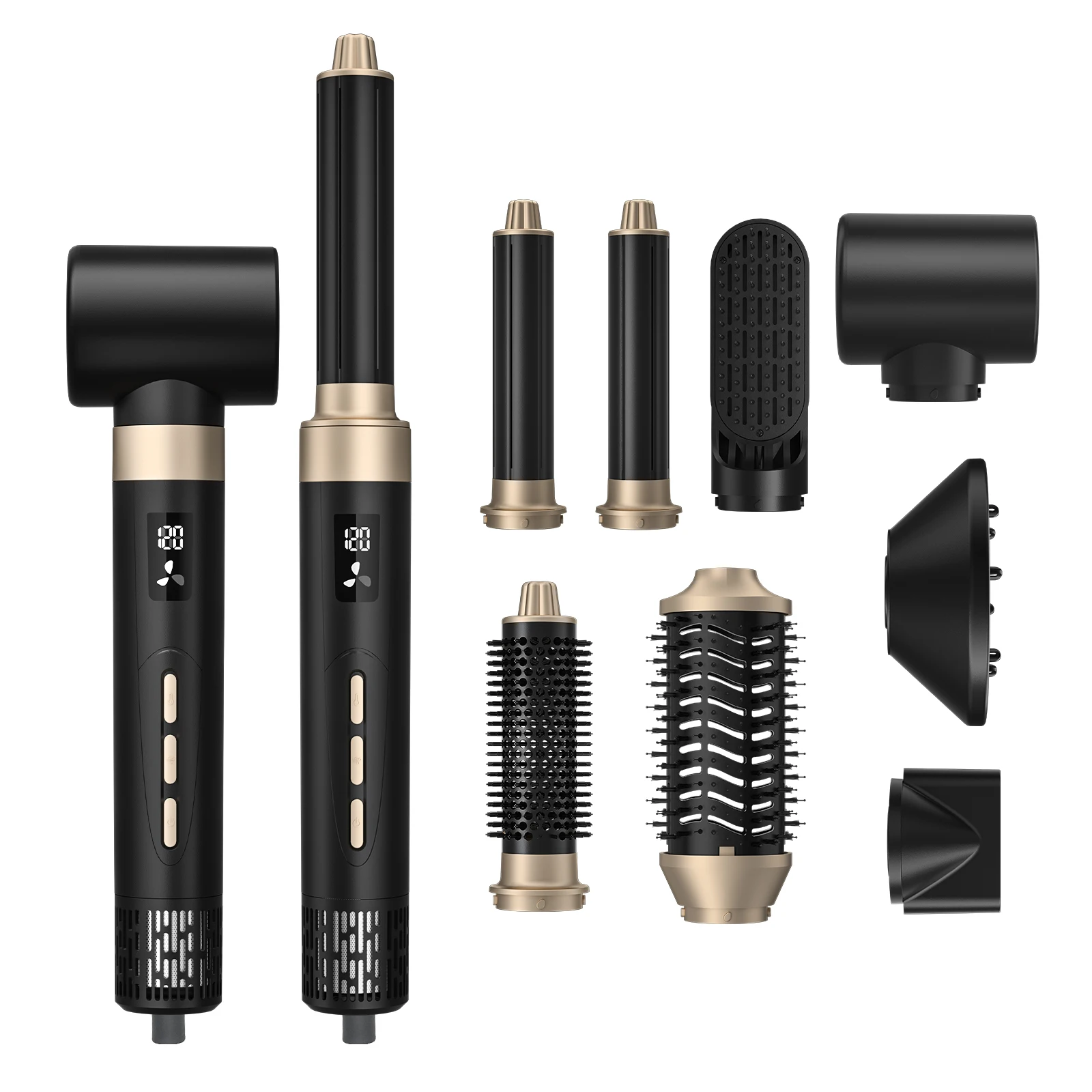 

8-In-1 Hair Dryer One Step Blowout 1600W High Speed Multi Styler Hair Dryer with Negative Ion Hot Cold Air Brush for Salon